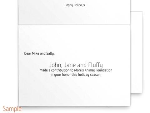 Image of inside of the Holiday Card Wildlife with sample text