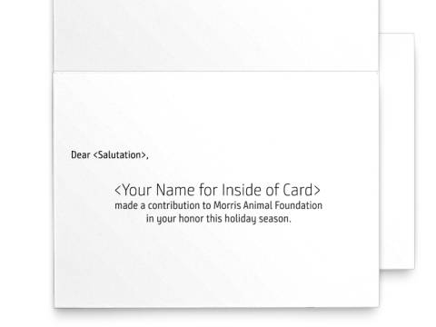 Image of the inside of Holiday Card: Dog with placeholder text
