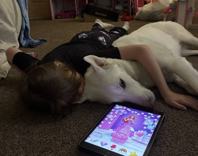 His favorite thing to do was cuddle with his little humans.